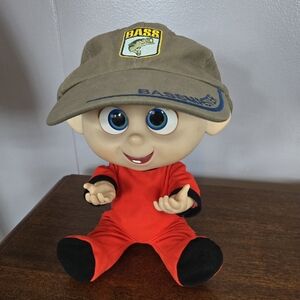 Bassmaster Adjustable Cap Green And Blue Red Hat Eith Embroidered Patch